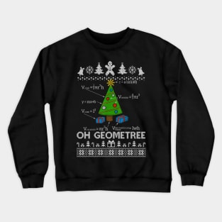 Funny Math Geometry Christmas Tree Geometree Teacher Crewneck Sweatshirt